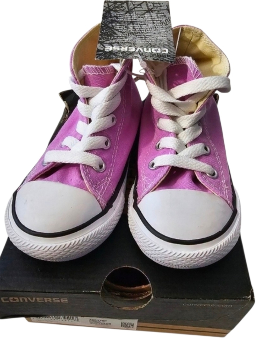 Converse Chuck Taylor All-Star HI Top Sneakers Fuchsia Glow Pink Kid's Size 7
